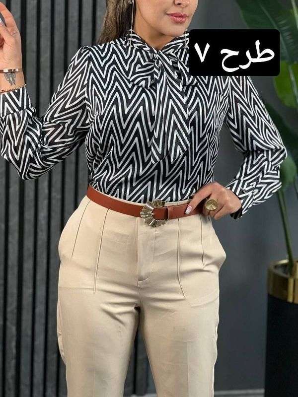 شومیز کریشه پاپیونی کد 1655
