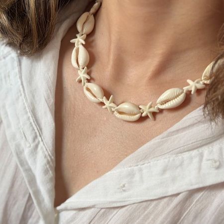 گردنبند و دستبند صدف ستاره