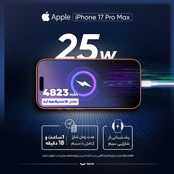 گوشی موبایل اپل مدل iPhone 17 Pro Max CH دو سیم کارت ظرفیت 256 گیگابایت و رم 12 گیگابایت - نات اکتیو