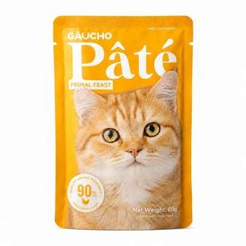 پوچ گربه بالغ گائوچو مدل Primal Feast طعم مرغ وزن 80 گرم