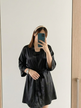 روبدوشامبر ساتن زنانه مدل ساده