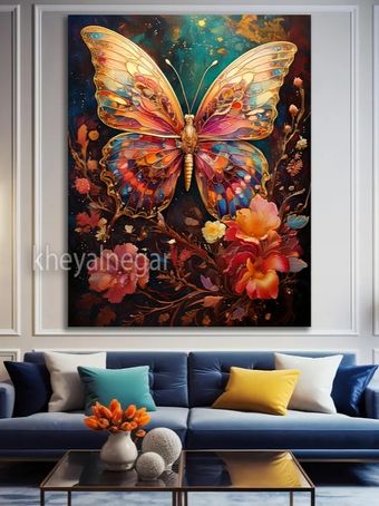 تابلوی طبیعت / زیبایی شگفت‌انگیز پروانه🦋🌺_ کد B53