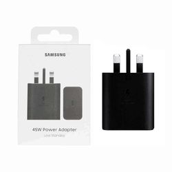 شارژر دیواری سه پین فست و PD تک پورت Samsung Type-C مدل EP-T4511 45W - مشکی - اصلی (گارانتی 12 ماهه شرکتی)