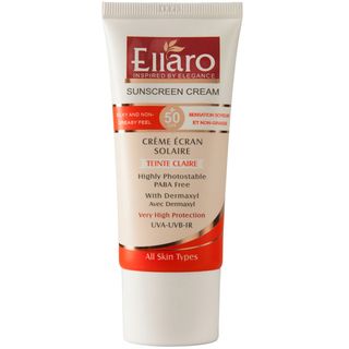 کرم ضد آفتاب رنگی الارو، SPF 50، مناسب انواع پوست با تنالیته روشن و حجم 40 میلی لیتر، ضد آب،