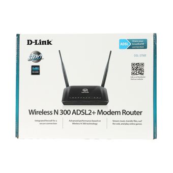 مودم D-Link DSL-2750E Wireless N300 ADSL2+ Modem Router - مشکی (یکساله شرکتی)