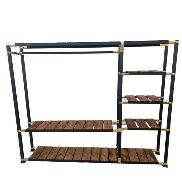 رگال لباس و کمد باز فلز و چوب مدل افرا