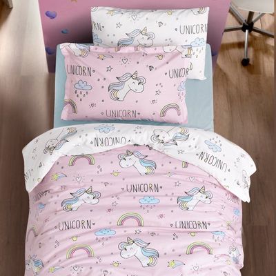 سرویس  کاورلحاف نوردکوئین طرح یونیکورن یک نفره 3 تکه