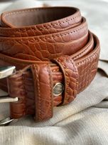 کمربند عسلی چرم طبیعی کدb136