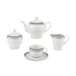 سرویس غذاخوری 102 پارچه چینی زرین ایران سری ایتالیا اف مدل سیلورلاینر درجه یک