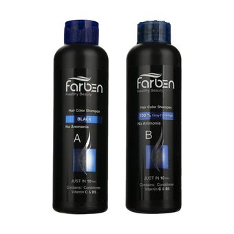 شامپو رنگ مو فاربن شماره 1.0 حجم 150 میلی لیتر رنگ مشکی مجموعه 2 عددی