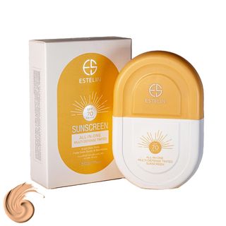 کرم ضدآفتاب رنگی استیلن SPF70 مدل All-In-One مناسب برای انواع پوست، حجم 60 میلی‌لیتر