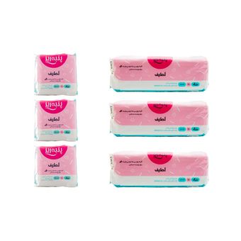 نوار بهداشتی پنبه ریز مدل لطیف مناسب پوست حساس مجموعه 6 عددی