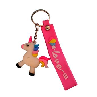 جاکلیدی دخترانه مدل یونیکورن رنگ صورتی