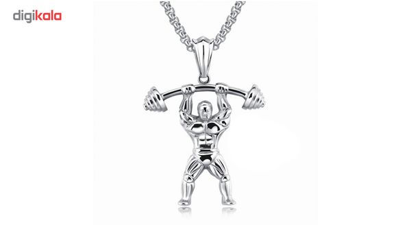 گردنبند طرح وزنه بردار مدل NEC345S0