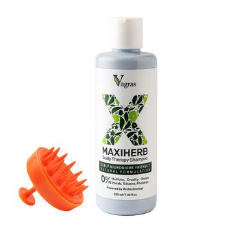 شامپو واگراس مدل MAXIHERB حجم 220 میلی لیتر به همراه ماساژور کف سر (ارسال رایگان با سفارش 5 عدد از محصولات واگراس)