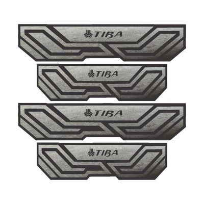 برچسب پارکابی خودرو شیپرس طرح پارکابی چرم کد SP012 مناسب برای تیبا بسته 4 عددی به همراه جاکلیدی
