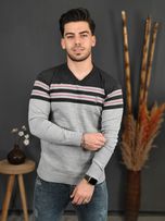 پلیور یقه هفت دو خط 1290