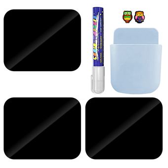 تخته وایت برد هوم اند فریج مدل 7 سایز 10x8 سانتی متر به همراه ماژیک مگنت و هولدر مجموعه 7 عددی