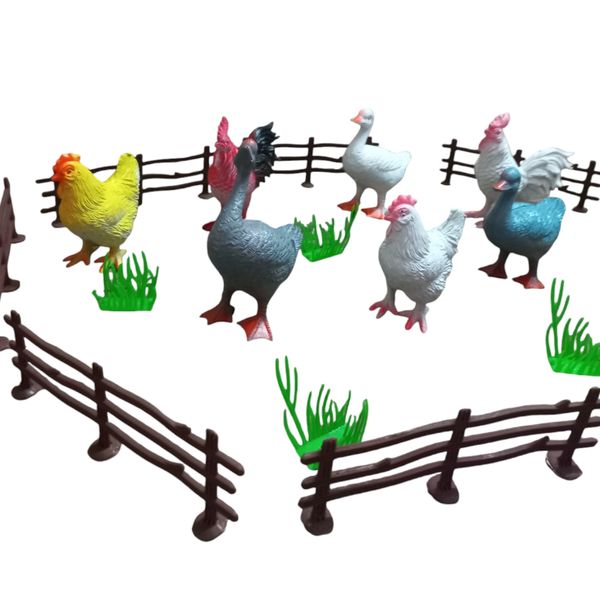 فیگور مدل مرغ و خروس مجموعه 20 عددی