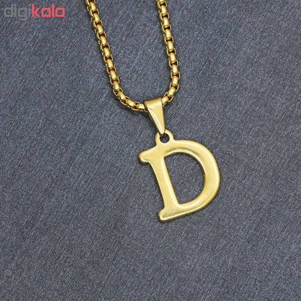 گردنبند مردانه طرح حرف D کد h012