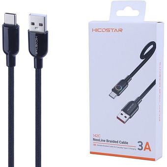 کابل تایپ سی فست شارژ 3 آمپر هایکو استار 142C طول 1 متر