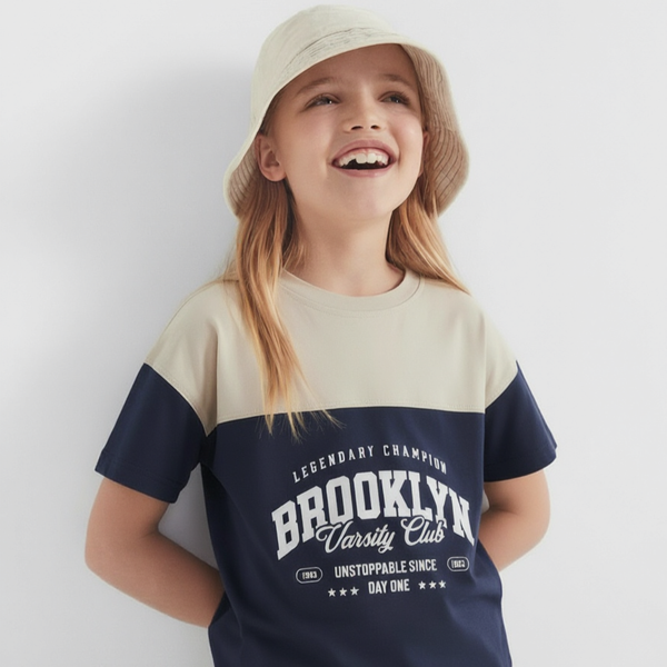تیشرت دو تیکه نوجوان یونیسکس طرح BROOKLYN ساوافه
