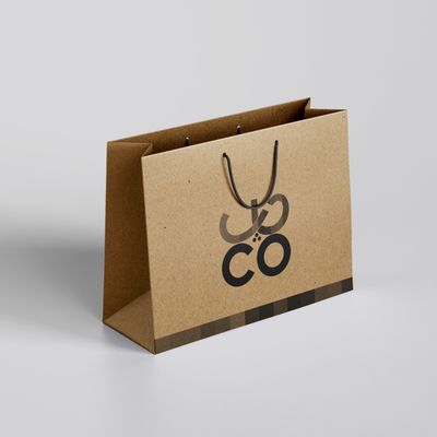 ساک دستی کاغذی کرافت ضخیم تک رنگ