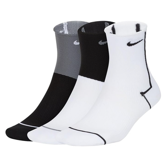 پک 3 جفتی جوراب نایک اورجینال Nike Socks U Nk Nsw Everyday Plus Black White Grey CK6021-904