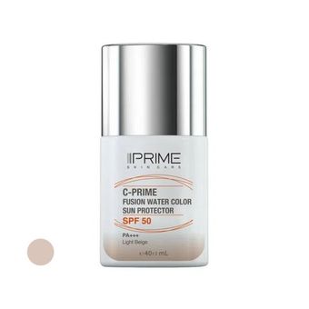 فلوئید ضد آفتاب رنگی پرایم، SPF 50، مدل فیوژن واتر، مناسب انواع پوست  با تنالیته روشن و حجم 40 میلی لیتر، محافظت‌کننده در برابر
