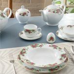 سرویس غذاخوری 28 پارچه 6 نفر چینی زرین ایران مدل ایتالیا اف بیدگل درجه عالی