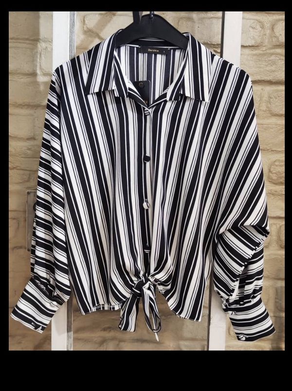 شومیز آستین کیمونو راه راه