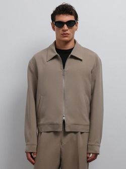 جکت پاییزه زیپ دار / رنگ بژ / برند Antioch ترکیه