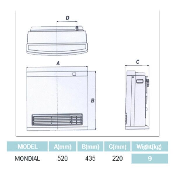 بخاری گازی هوشمند بدون دودکش موندیال مدل SGH6000