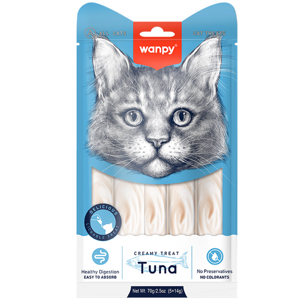 بستنی گربه‌ی ونپی با طعم ماهی تن / Wanpy cat creamy treat with tuna