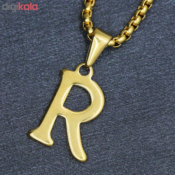 گردنبند مردانه طرح حرف R کد h020