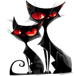 برچسب DTF استیکر حرارتی لباس مدل Black Cats