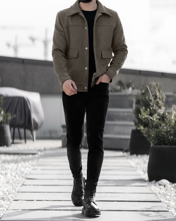 کاپشن بهاره کد j169 رنگ خاکی