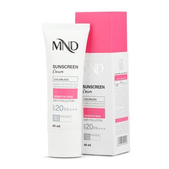 کرم ضدآفتاب فیزیکی با فاکتور حفاظتی 20 (SPF 20) مناسب پوست حساس ام ان دی 40 میلی‌لیتر