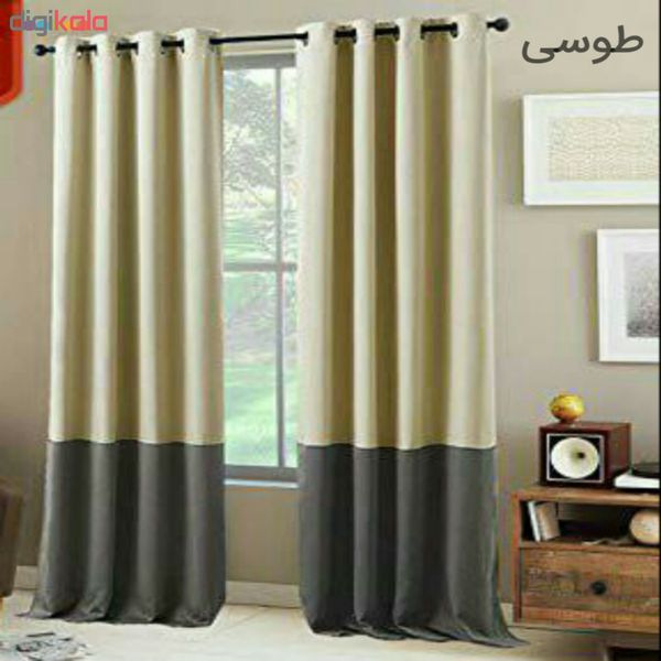 مجموعه دو عددی پرده کتان دورنگ مدل Kd12