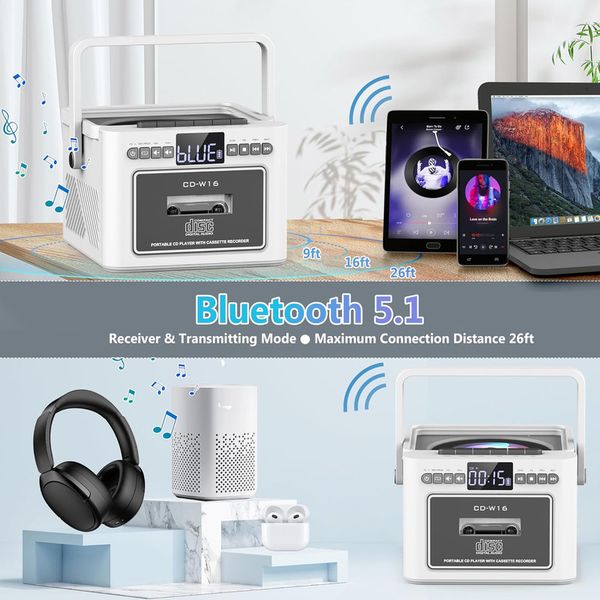 پخشکننده سیدی بومباکس 2025 کاست خور ،پخش کننده موسیقی مدل CD-W16