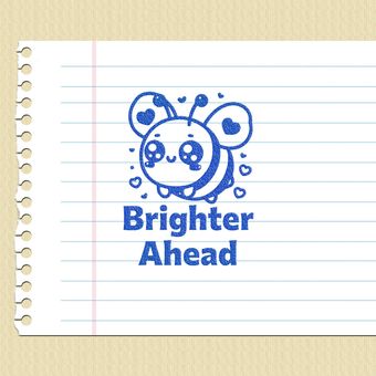 مهر تشویقی انگلیسی - brighter ahead زنبور
