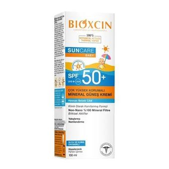کرم ضد آفتاب کودک بوکسین 50Spf Baby Mineral Bioxcin با محافظت بسیا بالا 100 میل