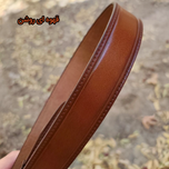 کمربند چرم طبیعی مردانه تک لایه گاوی با سگک پلاکی KG35PA5