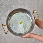 تابه استیل دسته طلایی