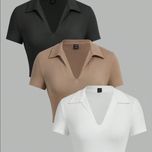 کراپ یقه مردونه آستین کوتاه