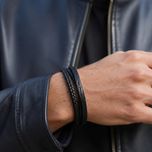 دستبند مردانه مدل ولارین چرم طبیعی کد 5997