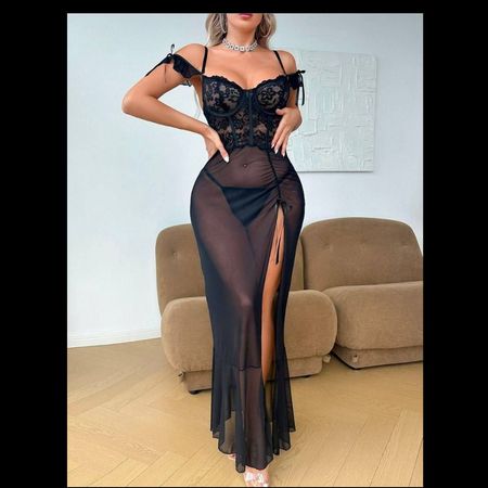 لباس خواب بلند فنردار      کد : 4922