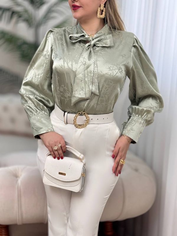 شومیز ساتن شیرین 2844