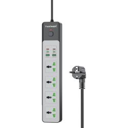 چندراهی برق 4 خانه TwinMax مدل MX-60 65W - مشکی