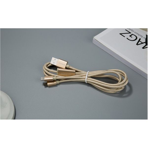 کابل تبدیل USB به لایتنینگ / Micro USB روموس مدل New CB20A طول 1.5 متر
